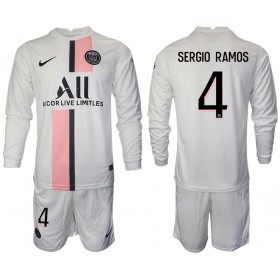Billige Fotballdrakter Paris Saint-Germain Sergio Ramos 4 Barn Bortedraktsett 2021/22 Langermet